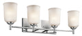 KICHLER 45575CH Shailene 29.5" 4 Light Vanity Light With Satin Etched Glass In Chrome