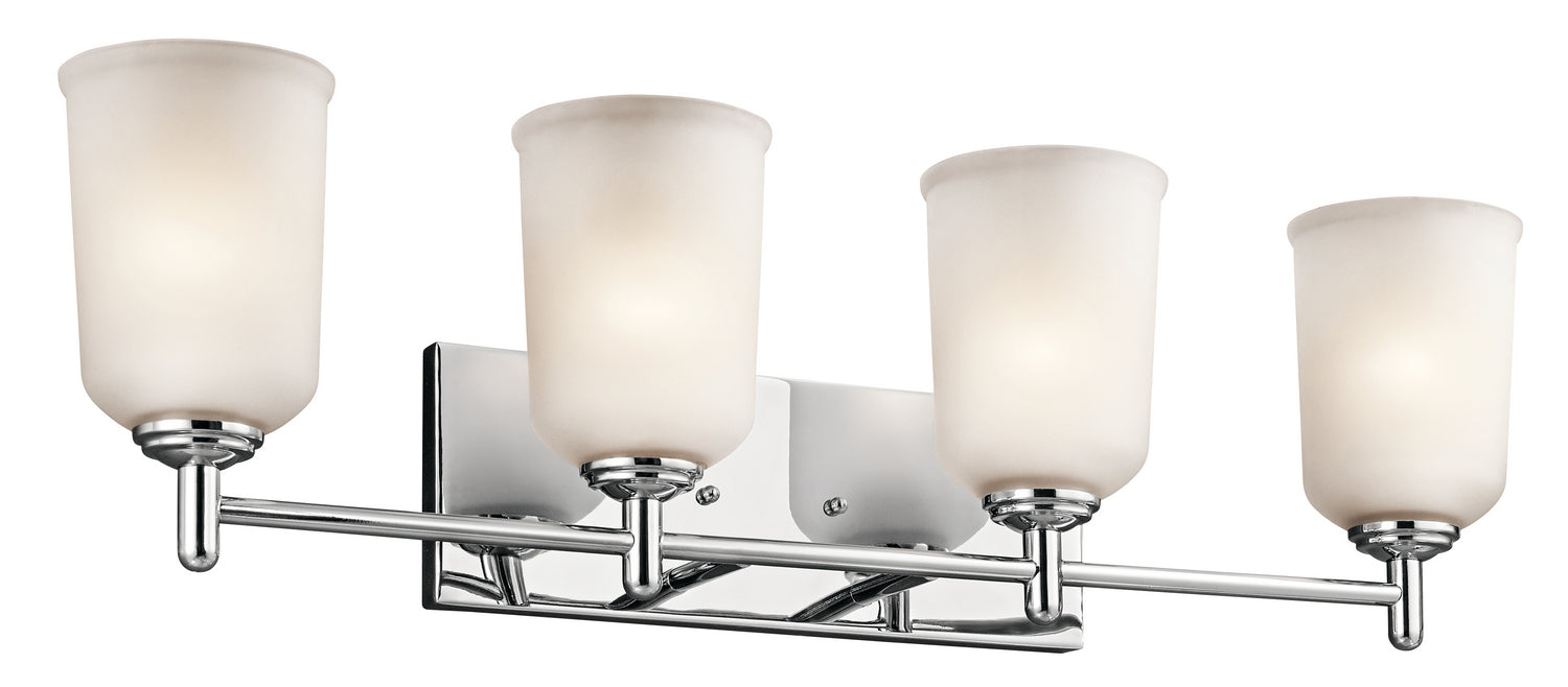 KICHLER 45575CH Shailene 29.5" 4 Light Vanity Light With Satin Etched Glass In Chrome