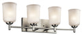 KICHLER 45575NI Shailene 29.5" 4 Light Vanity Light With Satin Etched Glass In Brushed Nickel