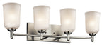 KICHLER 45575NI Shailene 29.5" 4 Light Vanity Light With Satin Etched Glass In Brushed Nickel