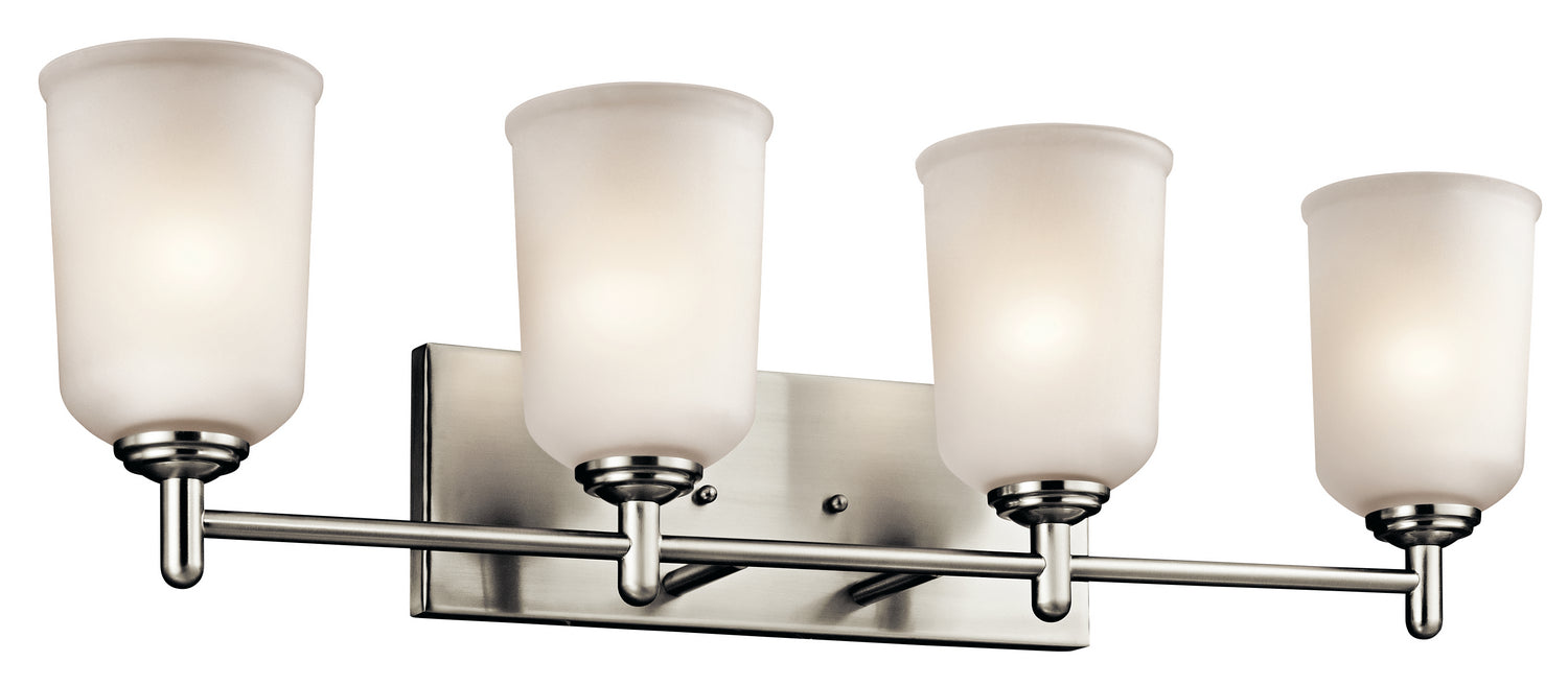 KICHLER 45575NI Shailene 29.5" 4 Light Vanity Light With Satin Etched Glass In Brushed Nickel
