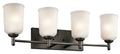 KICHLER 45575OZ Shailene 29.5" 4 Light Vanity Light With Satin Etched Glass In Olde Bronze