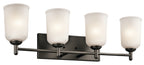 KICHLER 45575OZ Shailene 29.5" 4 Light Vanity Light With Satin Etched Glass In Olde Bronze