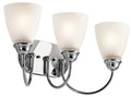 KICHLER 45639CH Jolie 20.25" 3 Light Vanity Light With Satin Etched Glass In Chrome
