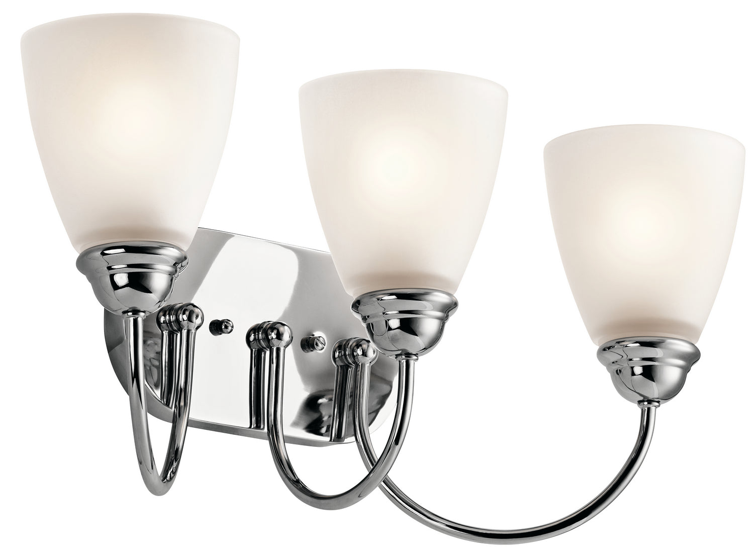 KICHLER 45639CH Jolie 20.25" 3 Light Vanity Light With Satin Etched Glass In Chrome