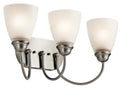 KICHLER 45639NI Jolie 20.25" 3 Light Vanity Light With Satin Etched Glass In Brushed Nickel