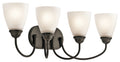 KICHLER 45640OZ Jolie 28" 4 Light Vanity Light With Satin Etched Glass In Olde Bronze