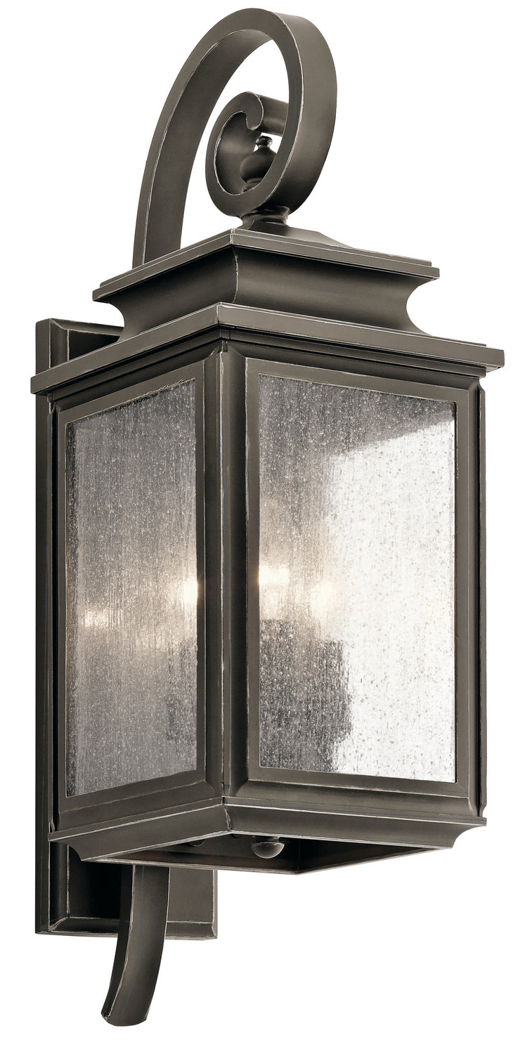 KICHLER 49502OZ Wiscombe Park 21.75" 3 Light Outdoor Wall Light With Clear Seeded Glass In Olde Bronze