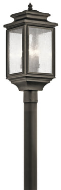 KICHLER 49506OZ Wiscombe Park 23.25" 4 Light Outdoor Post Light With Clear Seeded Glass In Olde Bronze