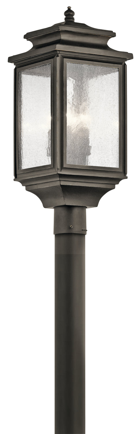 KICHLER 49506OZ Wiscombe Park 23.25" 4 Light Outdoor Post Light With Clear Seeded Glass In Olde Bronze