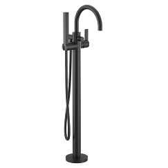 MOEN 615BL Cia Chrome One-Handle Tub Filler Includes Hand Shower - Matte Black