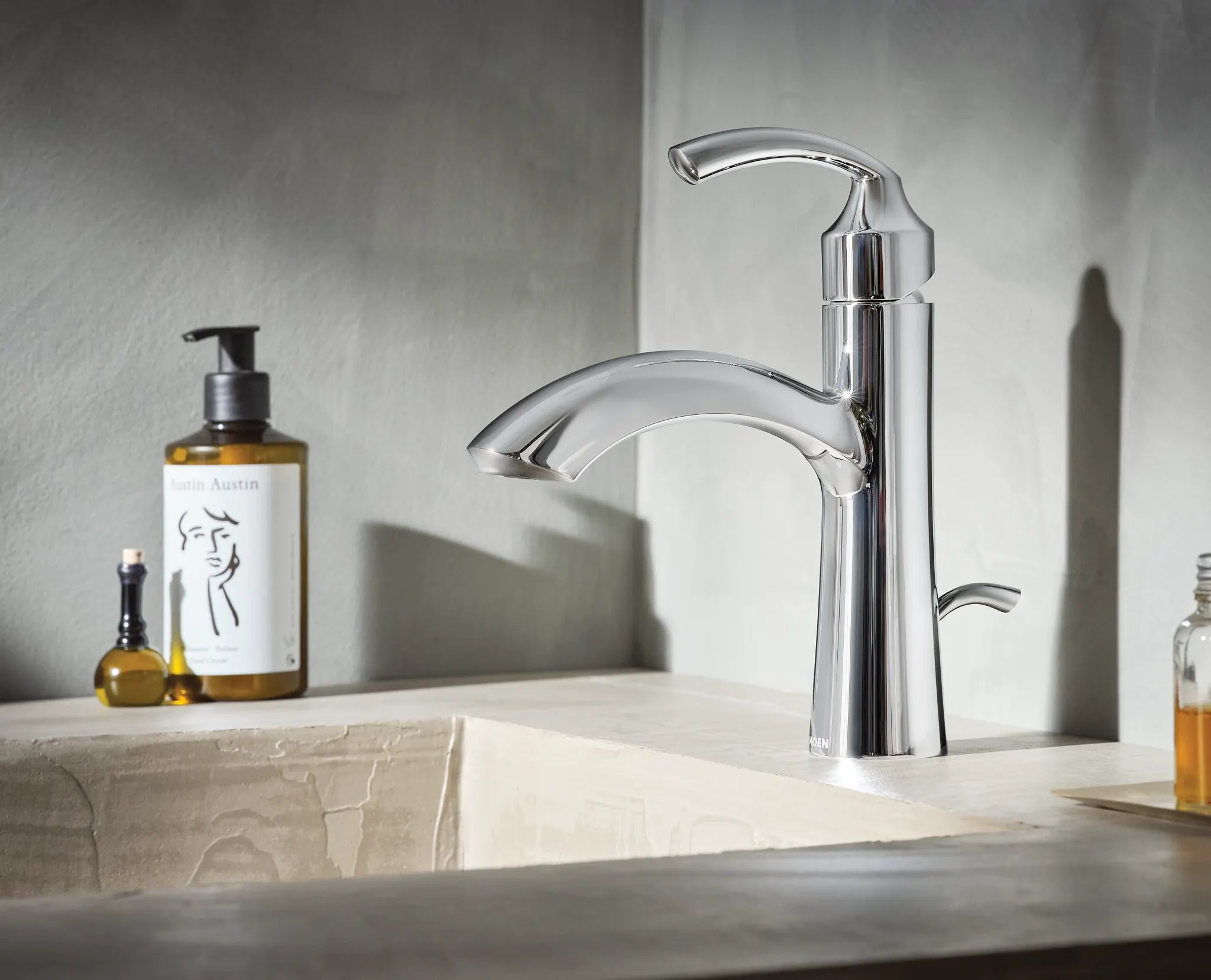 MOEN 6170 Glyde One-Handle Bathroom Sink Faucet - Chrome