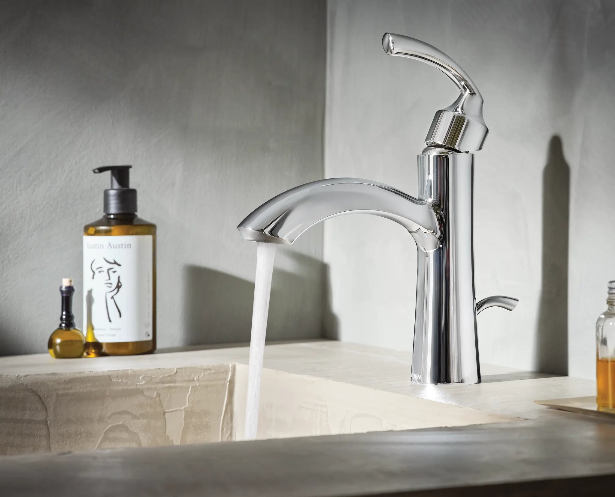 MOEN 6170 Glyde One-Handle Bathroom Sink Faucet - Chrome