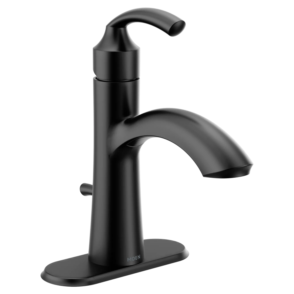 MOEN 6170BL Glyde One-Handle Bathroom Sink Faucet - Matte Black