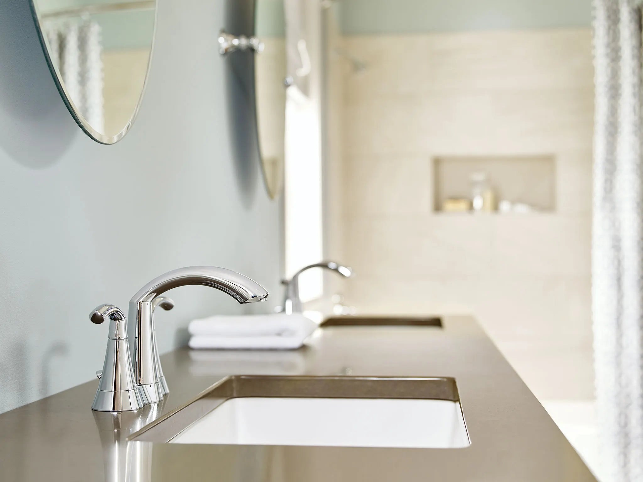 MOEN 6172BL Glyde Two-Handle Centerset Bathroom Sink Faucet - Matte Black