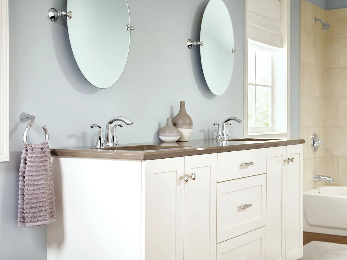 MOEN 6172BN Glyde Two-Handle Centerset Bathroom Sink Faucet - Brushed Nickel