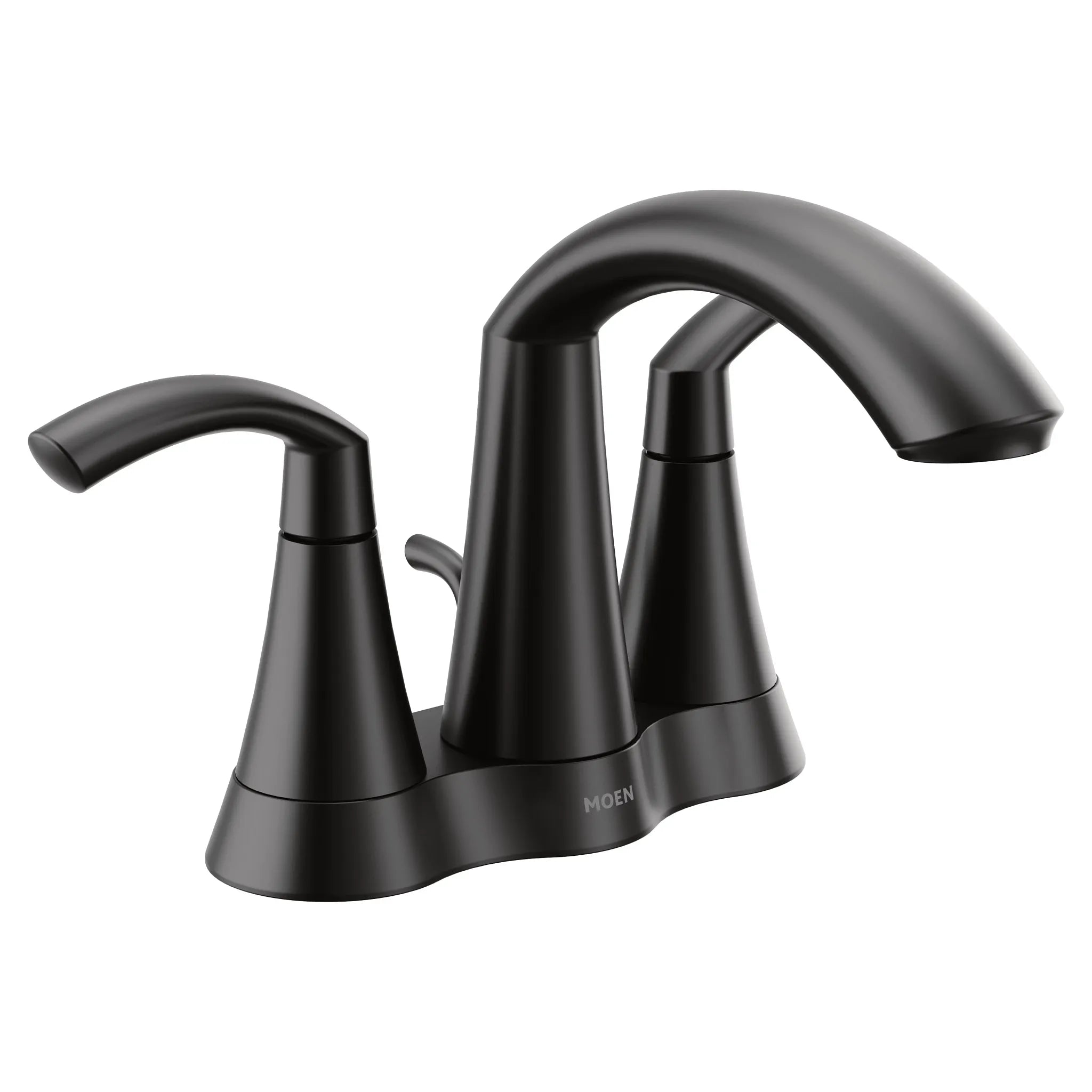 MOEN 6172BL Glyde Two-Handle Centerset Bathroom Sink Faucet - Matte Black