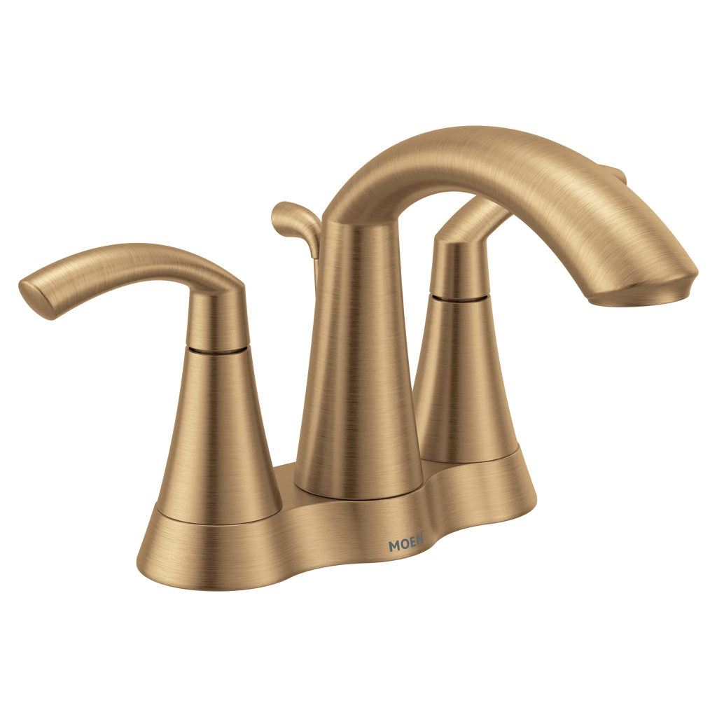 MOEN 6172BZG Glyde Two-Handle Centerset Bathroom Sink Faucet - Bronzed Gold
