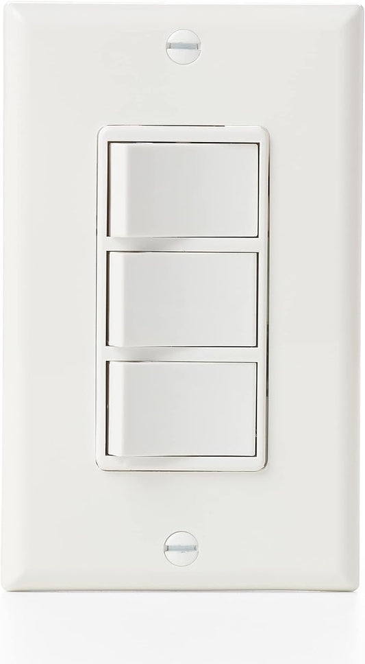 PANASONIC FV-WCSW41-W 4 Function Wall Switch On/Off, For model FV-11VHL2 (heat/vent/light/night-light), White.