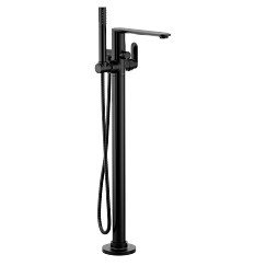MOEN 620BL Greenfield Chrome One-Handle Tub Filler Includes Hand Shower - Matte Black