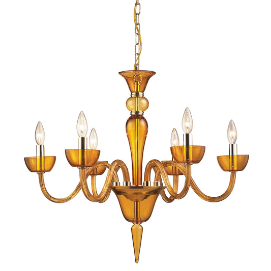 ELK SHOWROOM 6212/6 Vidriana 28'' Wide 6-Light Chandelier - Polished Chrome