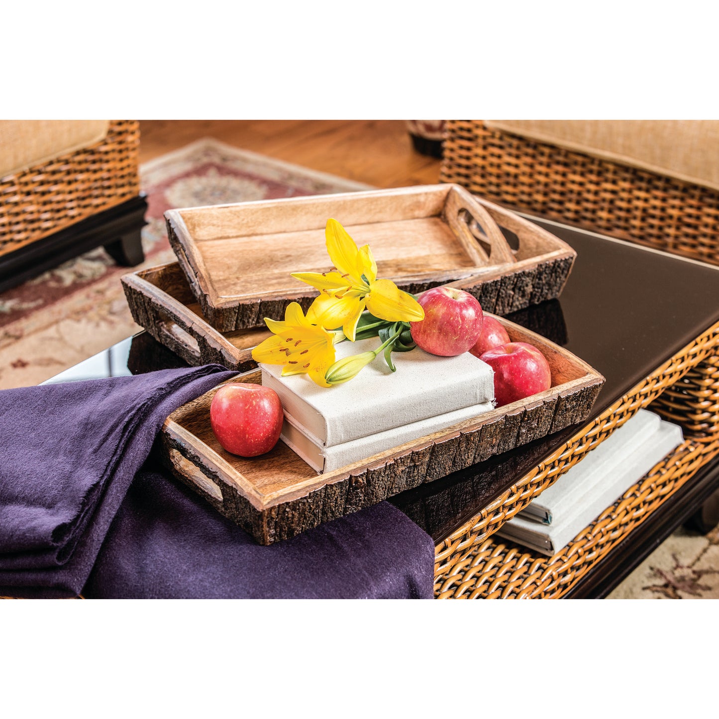 ELK STUDIO 623509 Hollingsworth Tray - Set of 3 Natural