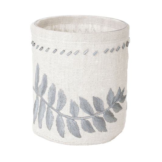 ELK SIGNATURE 625032 Linen Silver Stitched Fern Votive-s