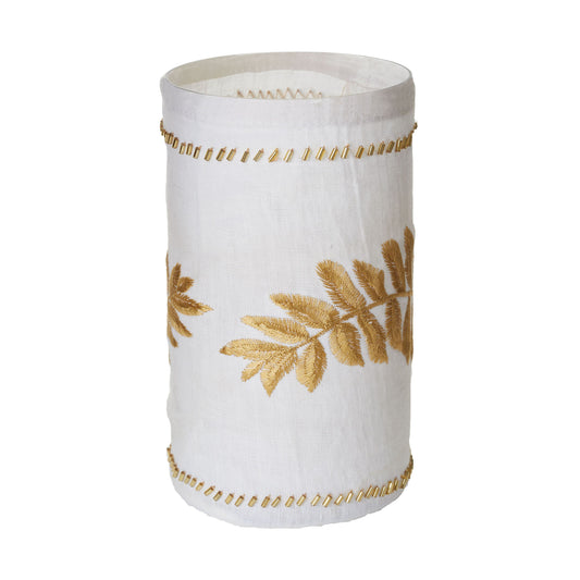 ELK SIGNATURE 625035 Linen Gold Stitched Fern Votive-lg