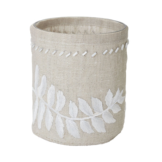 ELK SIGNATURE 625044 Linen Silver Stitched Fern Votive-s