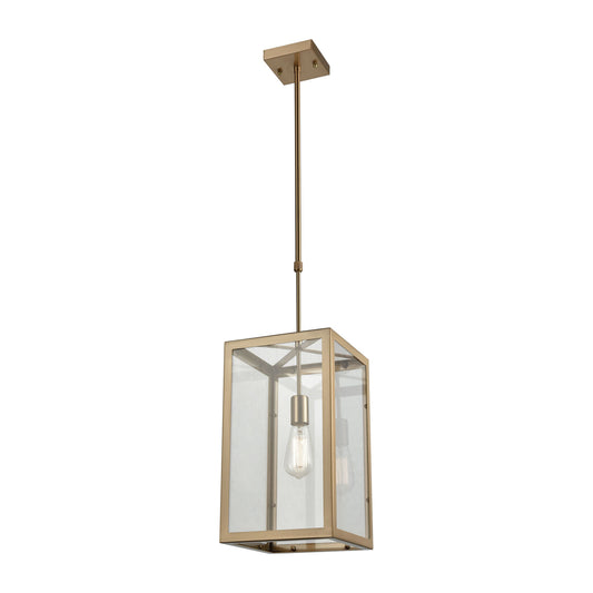 ELK SHOWROOM 63081-1 Parameters 1-Light Chandelier in Satin Brass with Clear Glass