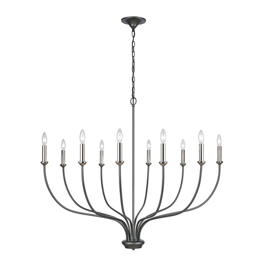 ELK SHOWROOM 63098/10 Madeline 45'' Wide 10-Light Chandelier - Dark Gray