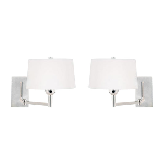 ELK SIGNATURE 630SN/S2 Satin Nickel 1-Light Swingarm Wall Lamps (Set of 2)