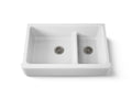 KOHLER K-6349-0 Whitehaven Hayridge Smart Divide 35-11/16" Undermount Double-Bowl Farmhouse Kitchen Sink - White