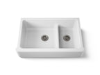 KOHLER K-6349-0 Whitehaven Hayridge Smart Divide 35-11/16" Undermount Double-Bowl Farmhouse Kitchen Sink - White