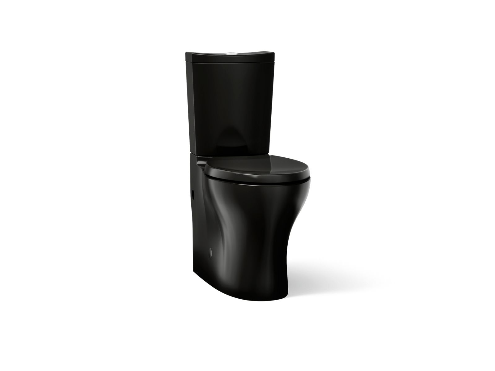 KOHLER K-6355-7 Persuade Curv Two-Piece Elongated Toilet With Skirted Trapway, Dual-Flush - Black Black
