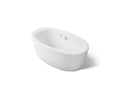 KOHLER K-6369-W1-0 Sunstruck 65-1/2" X 35-1/2" Oval Freestanding Bath With Bask Heated Surface And Fluted Shroud - White
