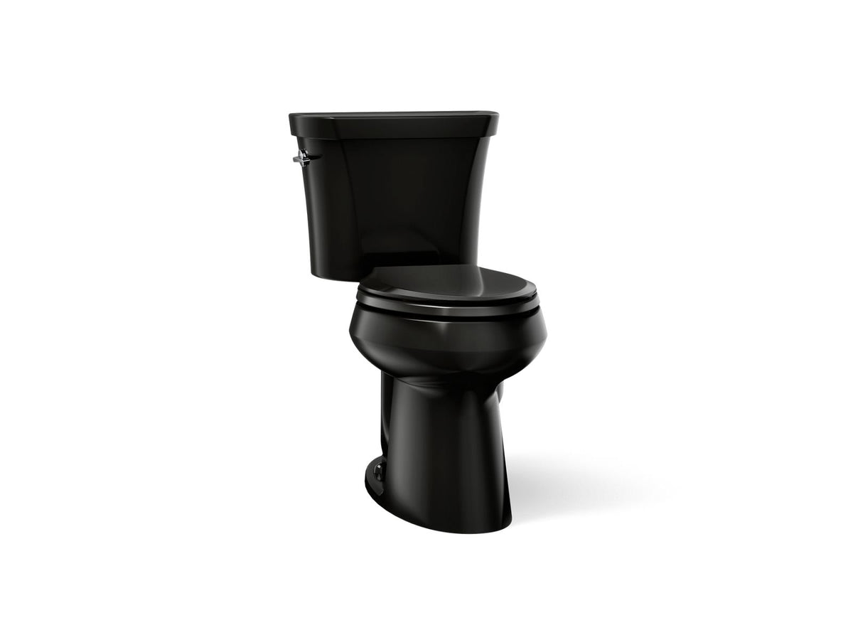 KOHLER K-6393-7 Highline Two-Piece Elongated Toilet, Dual-Flush - Black Black