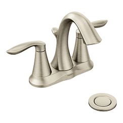 MOEN 6410BN Eva Two-Handle Centerset Bathroom Sink Faucet - Brushed Nickel