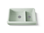 KOHLER K-6426-42 Whitehaven Smart Divide 35-1/2" Undermount Double-Bowl Farmhouse Kitchen Sink With Short Apron - Aspen Green