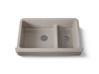 KOHLER K-6426-TRF Whitehaven Smart Divide 35-1/2" Undermount Double-Bowl Farmhouse Kitchen Sink With Short Apron - Truffle