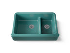 KOHLER K-6427-17 Whitehaven Smart Divide 35-3/4" Undermount Double-Bowl Farmhouse Kitchen Sink - Teal