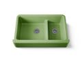 KOHLER K-6427-34 Whitehaven Smart Divide 35-3/4" Undermount Double-Bowl Farmhouse Kitchen Sink - Fresh Green