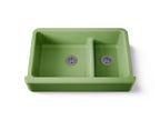 KOHLER K-6427-34 Whitehaven Smart Divide 35-3/4" Undermount Double-Bowl Farmhouse Kitchen Sink - Fresh Green