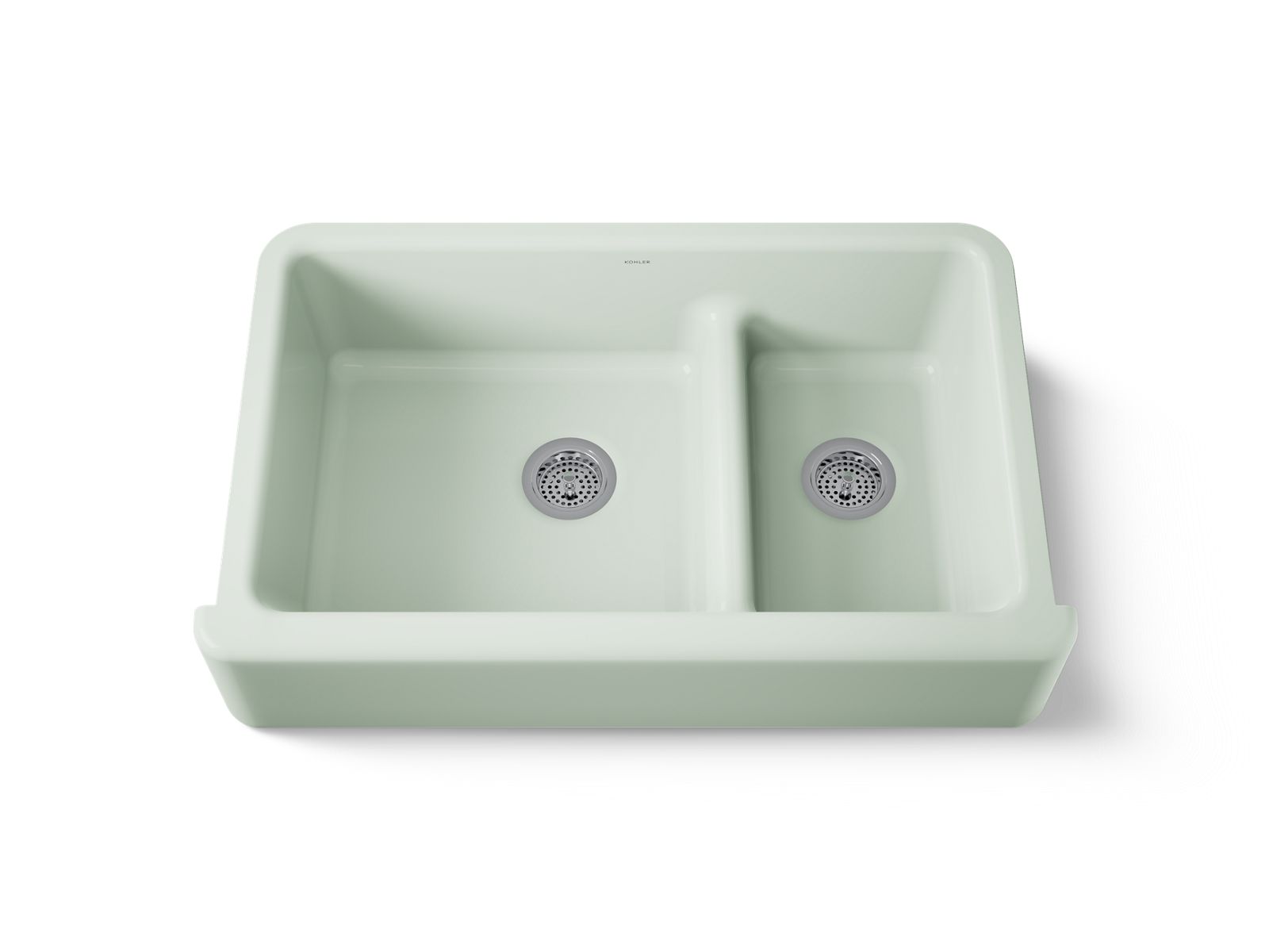 KOHLER K-6427-42 Whitehaven Smart Divide 35-3/4" Undermount Double-Bowl Farmhouse Kitchen Sink - Aspen Green