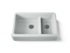 KOHLER K-6427-95 Whitehaven Smart Divide 35-3/4" Undermount Double-Bowl Farmhouse Kitchen Sink - Ice Grey