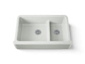 KOHLER K-6427-FF Whitehaven Smart Divide 35-3/4" Undermount Double-Bowl Farmhouse Kitchen Sink - Sea Salt