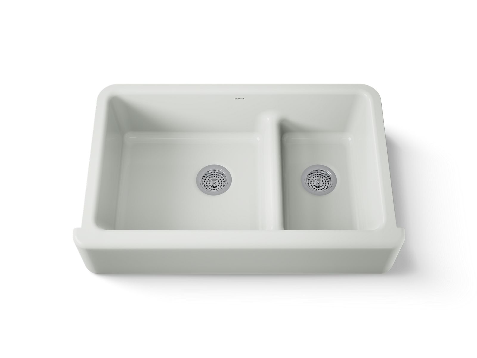 KOHLER K-6427-FF Whitehaven Smart Divide 35-3/4" Undermount Double-Bowl Farmhouse Kitchen Sink - Sea Salt