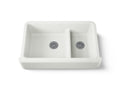 KOHLER K-6427-NY Whitehaven Smart Divide 35-3/4" Undermount Double-Bowl Farmhouse Kitchen Sink - Dune
