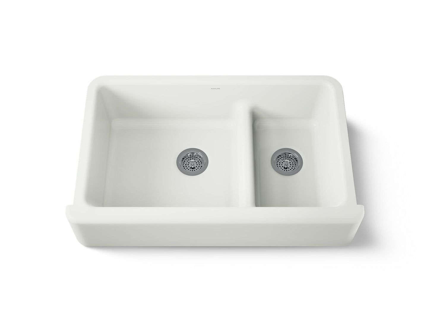 KOHLER K-6427-NY Whitehaven Smart Divide 35-3/4" undermount double-bowl farmhouse kitchen sink - Dune
