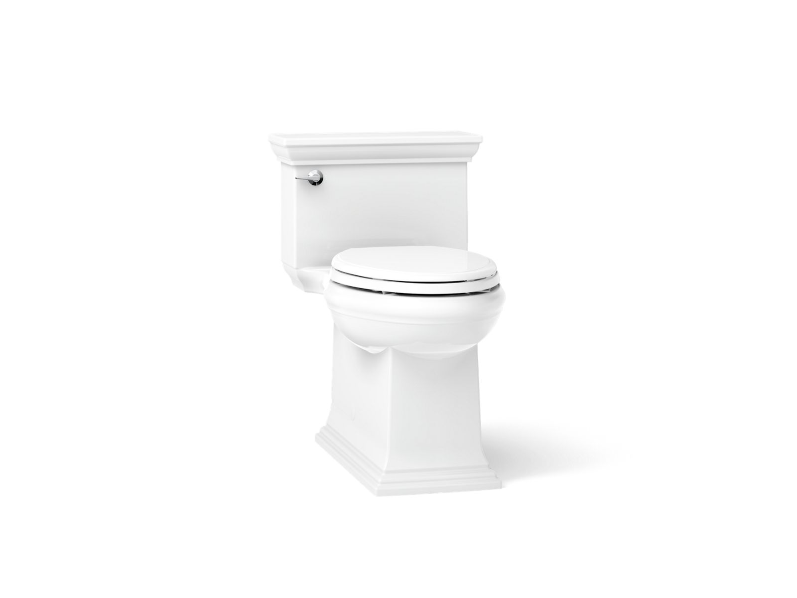 KOHLER K-6428-0 Memoirs Stately One-Piece Compact Elongated Toilet With Skirted Trapway, 1.28 Gpf - White